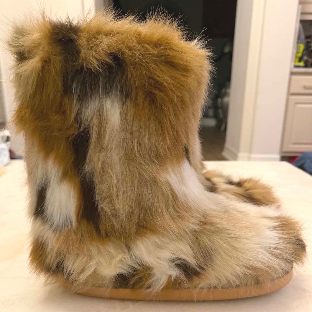 Azalea Wang Nadianna Brown Faux Fur Bootie Winter Snow Boots Womens 10